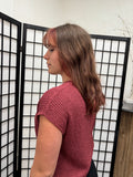 Split Neck Sleeveless Sweater