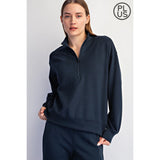 Quarter Zip Mock Neck Top