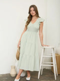Flutter Sleeve Maxi Dress