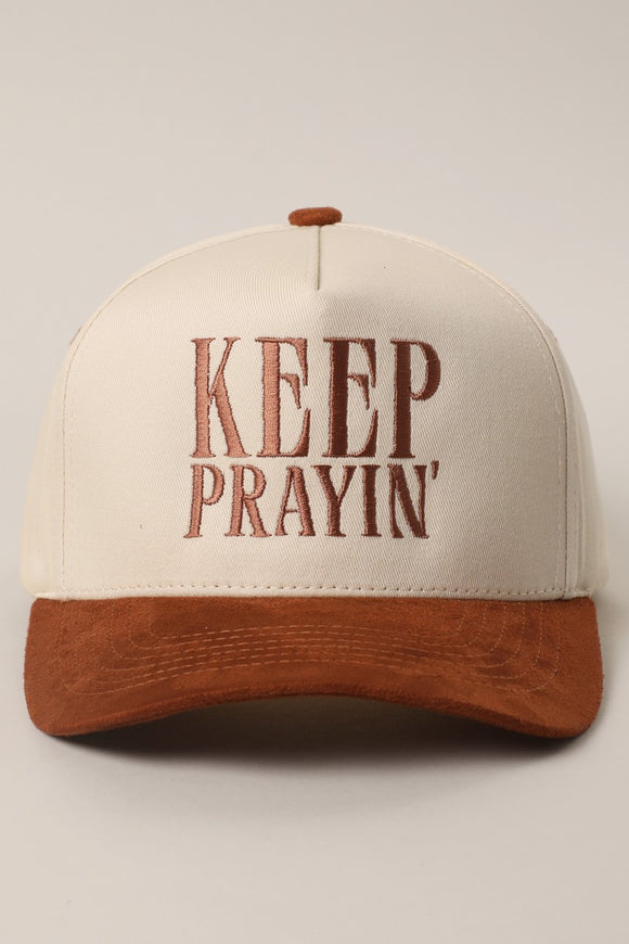 Keep Prayin' Suede Trucker Hat