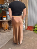 Satin Midi Silhouette Skirt