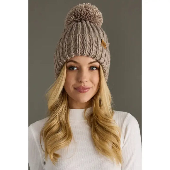 Pom Fleece Lined Hat