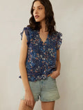 Floral Pleated Blouse