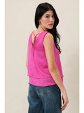 V Neck Sleeveless Back Tie