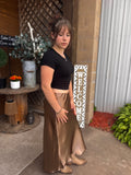 Satin Midi Silhouette Skirt