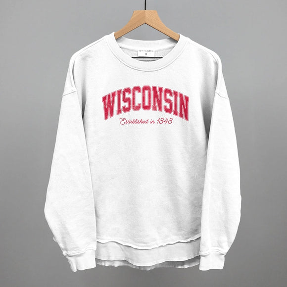 Wisconsin Varsity Arch Graphic Crewneck