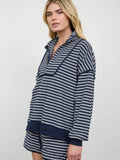 Striped Half Zip Long Sleeve