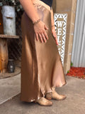 Satin Midi Silhouette Skirt