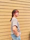 Crew Neck Drop Shoulder Boucle Top