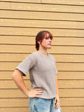 Crew Neck Drop Shoulder Boucle Top