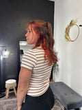 Round Neck Crop Striped Top