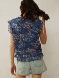 Floral Pleated Blouse