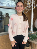 Kids Crochet Flower Cardigan