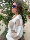 Checkered Button Down Cardigan