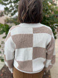 Checkered Button Down Cardigan