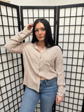 Striped Boxy Button Down Collared Top