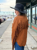 Fringe Detailed Suede Shirt