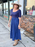 Scoop Neck Pleated Skirt Ballet Dress