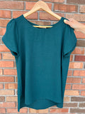 Solid Top With Scalloped Sleeve