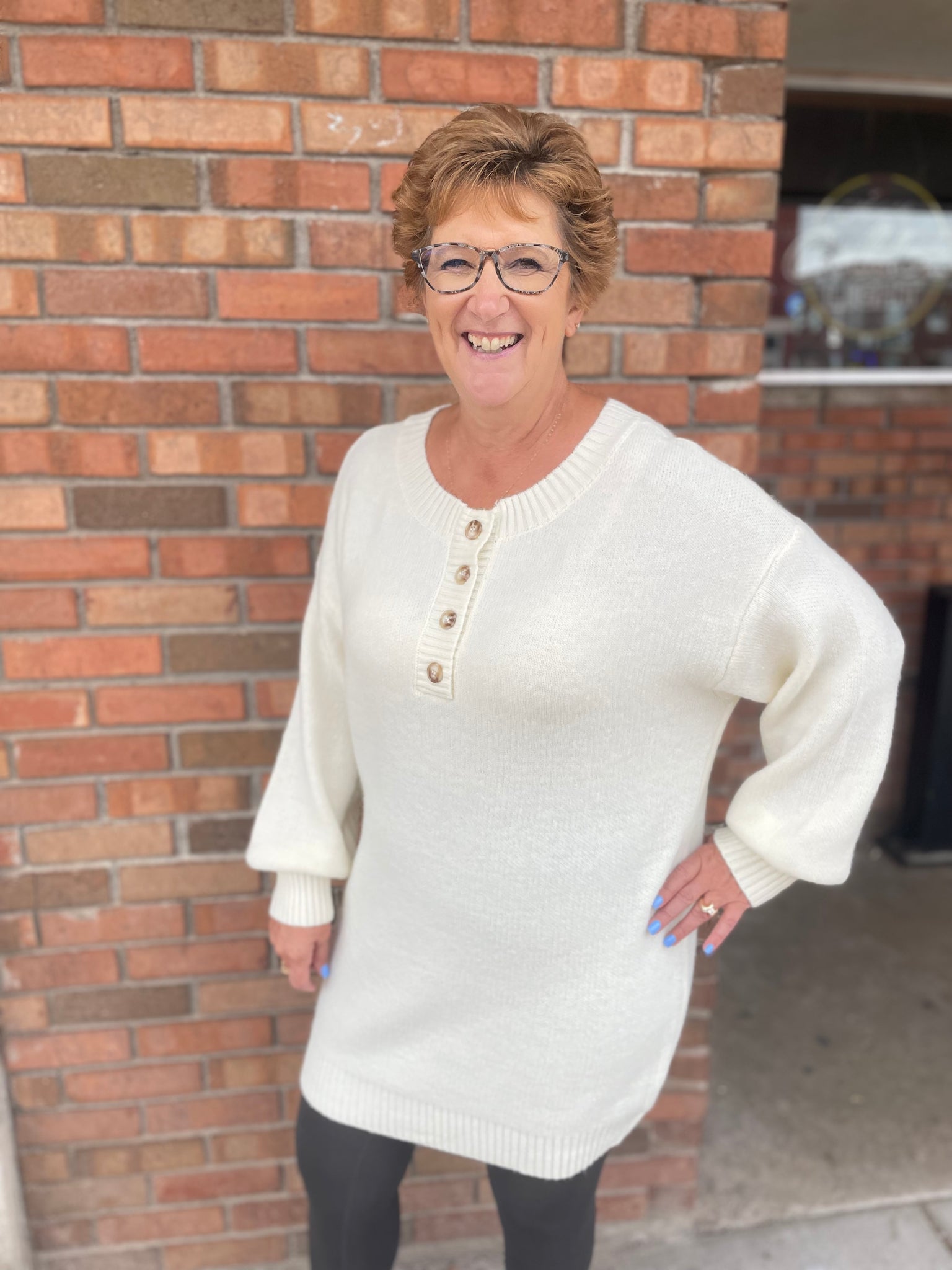 Half Button Long Sleeve Mini Sweater Dress Two Sisters Boutique Half Button Long Sleeve Mini Sweater Dress Two Sisters Boutique
