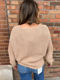 V Neck Chunky Knit Sweater