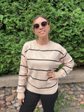 Striped Long Sleeve Crew Neck Sweater
