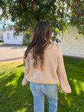 Loose Knit Sweater Top With Bow Ties