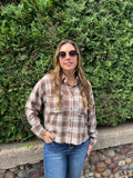 Boxy Plaid Button Down Long Sleeve