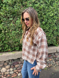 Boxy Plaid Button Down Long Sleeve