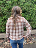 Boxy Plaid Button Down Long Sleeve