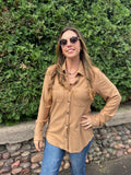 Solid Ribbed Look Super Soft Button Down