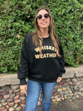 Textured Whiskey Weather CrewNeck