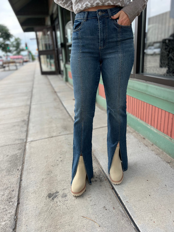 Front Slit Jeans