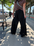 Wide Leg Pants With V Front Yoke