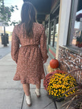 Floral Long Sleeve Midi Dress