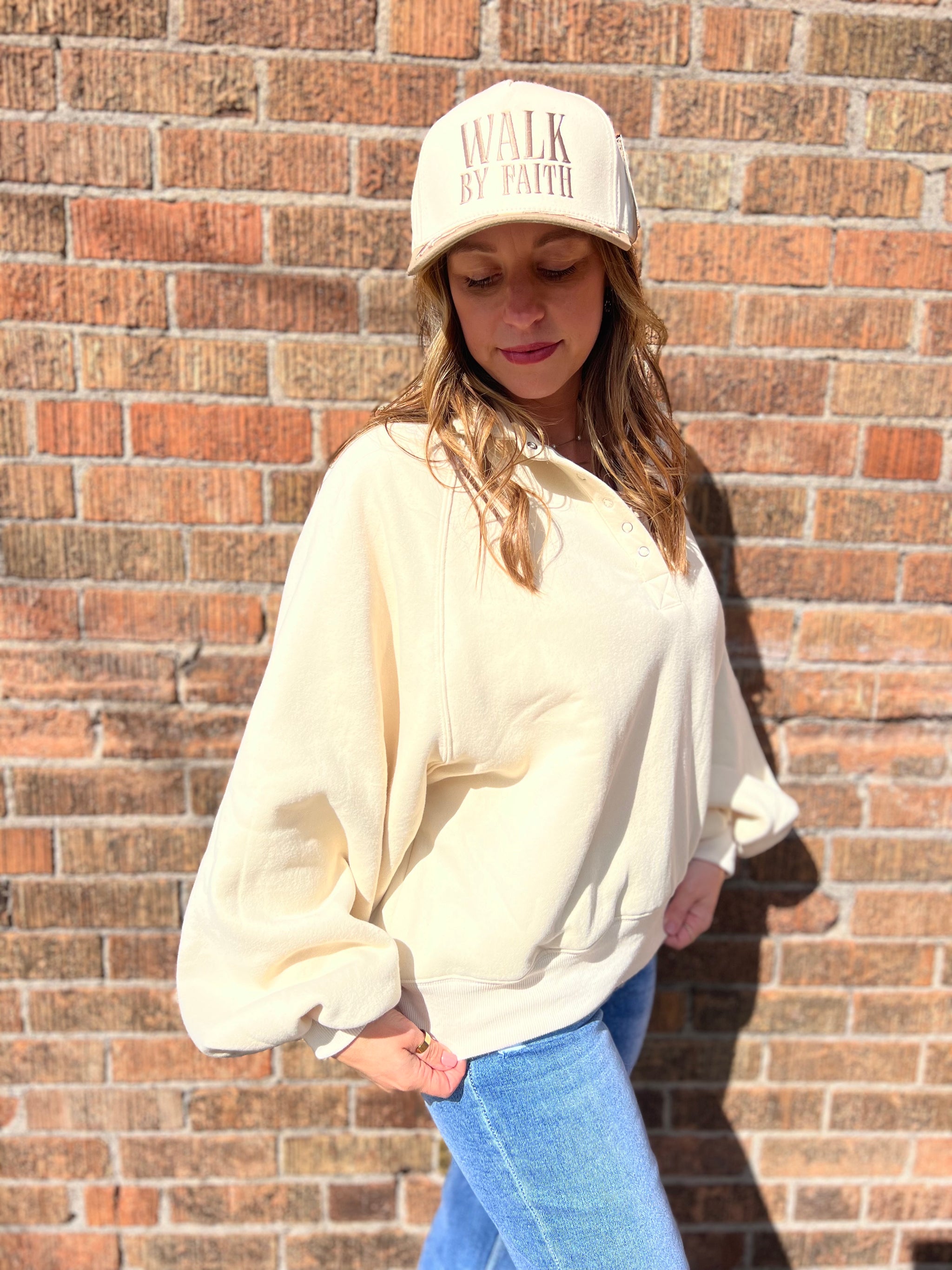 Snap Button Collared Sweatshirt – Two Sisters Boutique
