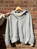 Snap Button Collared Sweatshirt