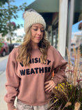 Textured Whiskey Weather CrewNeck