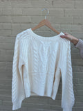 Cable Braid Crochet Knit Crop Sweater