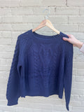 Cable Braid Crochet Knit Crop Sweater