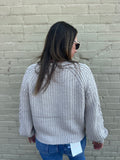 Cable Braid Crochet Knit Crop Sweater