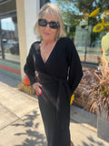 V Neck Wrap Sweater Dress