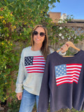 Crew Neck USA Flag Sweater