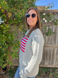 Crew Neck USA Flag Sweater