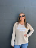 Champagne Please Cursive Pullover