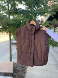 Oversized Snap Button Puffer Vest