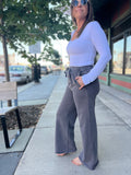 Comfy Wide Leg Raw Hem Pant