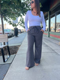 Comfy Wide Leg Raw Hem Pant