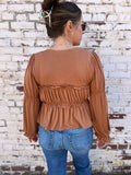 Peasant Top With Front Ties