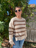 Striped Cable Knit Sweater